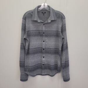 Express Striped Sweater Flannel Shirt